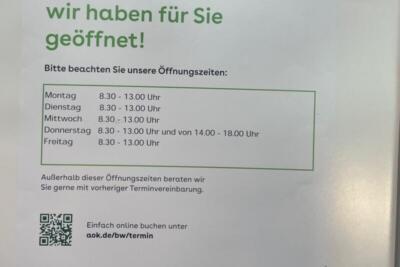 AOK Baden-Württemberg Kundencenter: Öffnungszeiten, Services und Kontaktinfo 4 AOK Baden-Württemberg Kundencenter: Öffnungszeiten, Services und Kontaktinfo